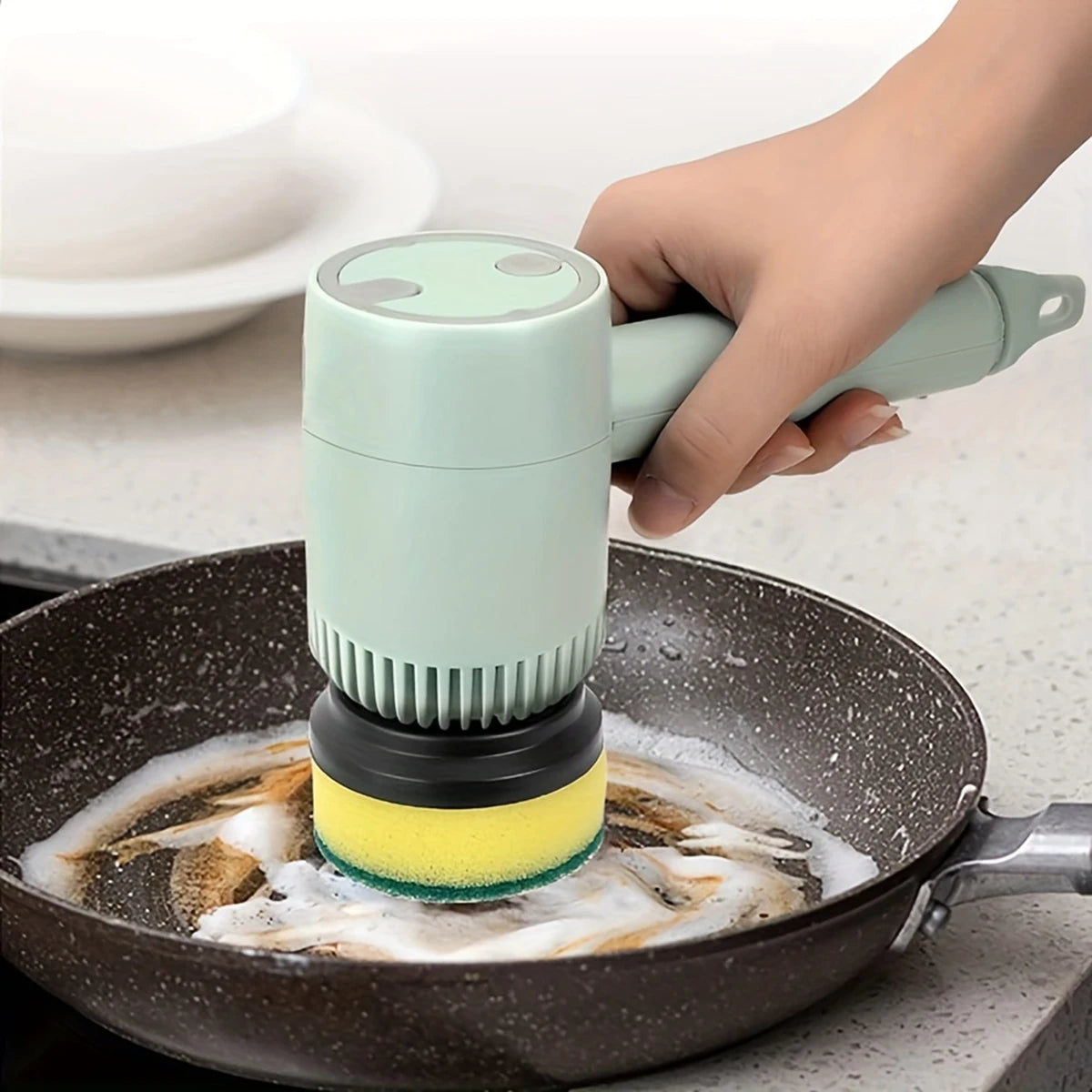 Cordless Electric Scrub Brush for Bathroom, Tub & Kitchen Cleaning