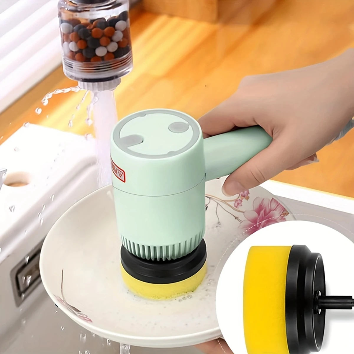 Cordless Electric Scrub Brush for Bathroom, Tub & Kitchen Cleaning